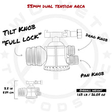 55MM Dual Tension Ballhead W/ ARCA CLAMP