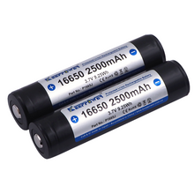 Keeppower Protected 16650 Rechargeable Li-ion Battery 2500mAh P1665J (2 Pieces)