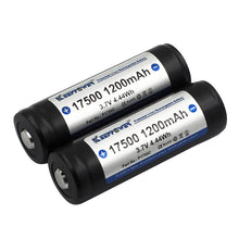Keeppower Protected 17500 Rechargeable Li-ion Battery 1200mAh P1750C (2 Pieces)