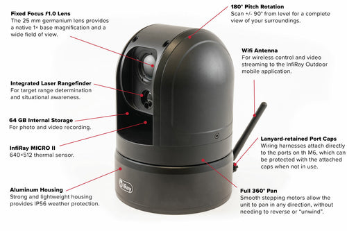 InfiRay Outdoor M6T 25mm Laser Rangefinding 640 12 25mm Mobile Thermal PTZ