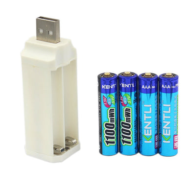 4 Pack of Kentli PH7 AAA 1100mWh with CU7-4 USB Charger